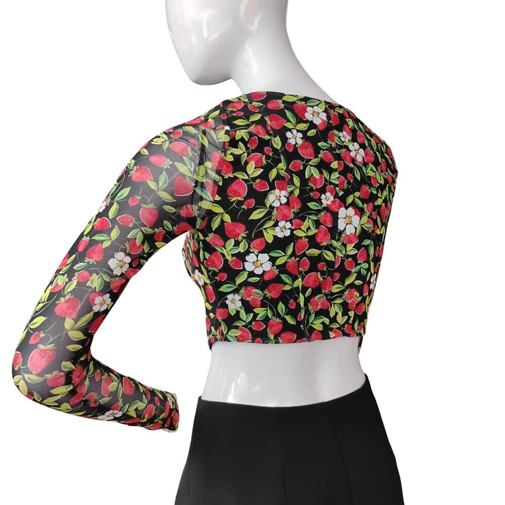 Revolve AFRM Grecian Top Noir Strawberry Size XS Sheer Mesh Overlay - Picture 4 of 13